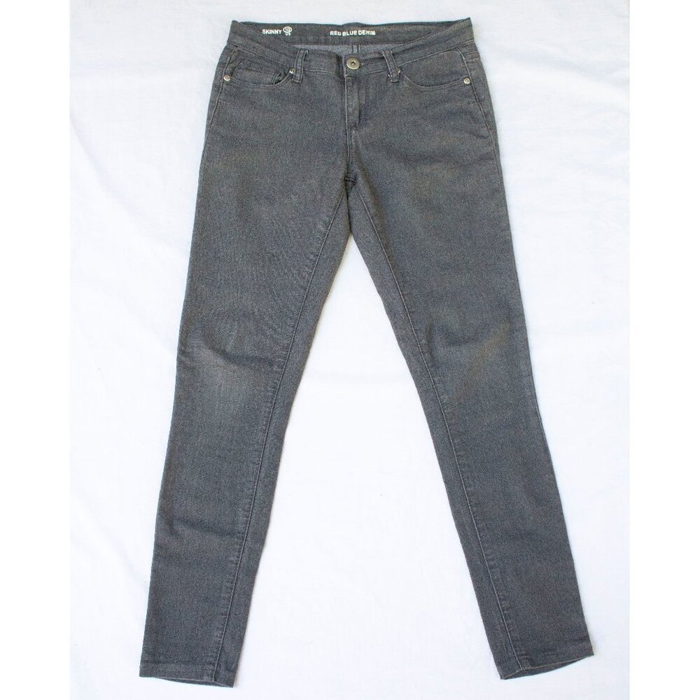 Red Blue Denim Skinny Gray Pants
